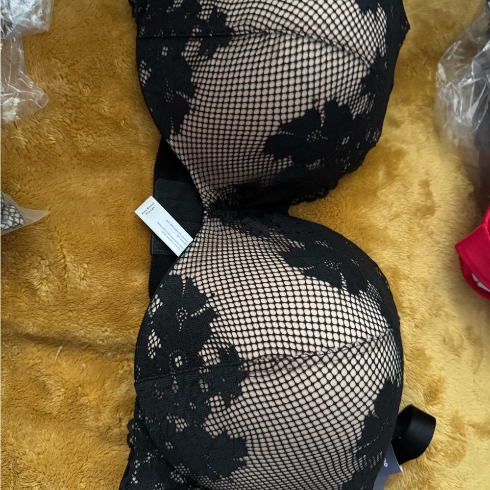 Lane Bryant Black Floral Lace Bra